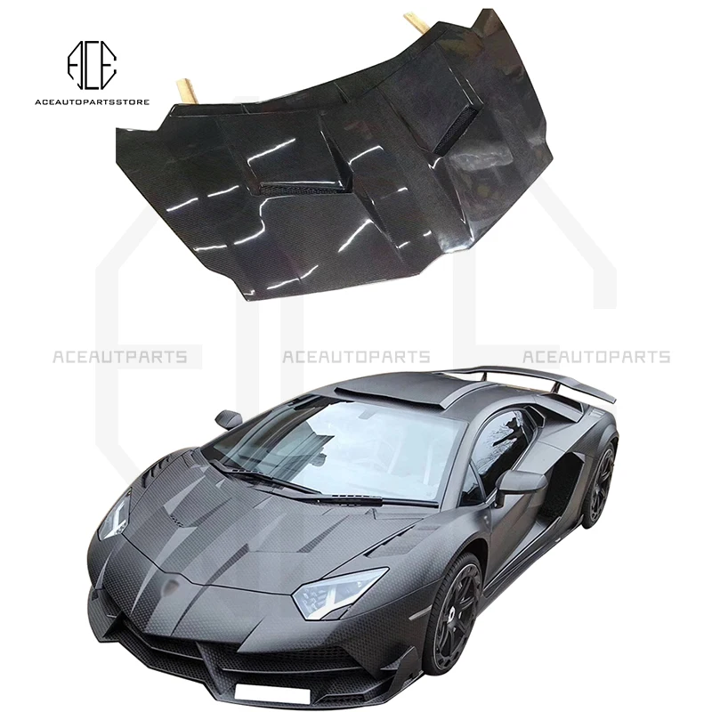 Car Tuning M Style Carbon Fiber Car Bonnet Hood For Lamborghini Aventador LP700-4 LP750 SVJ 2011-19 Car Engine Cover Body Kit