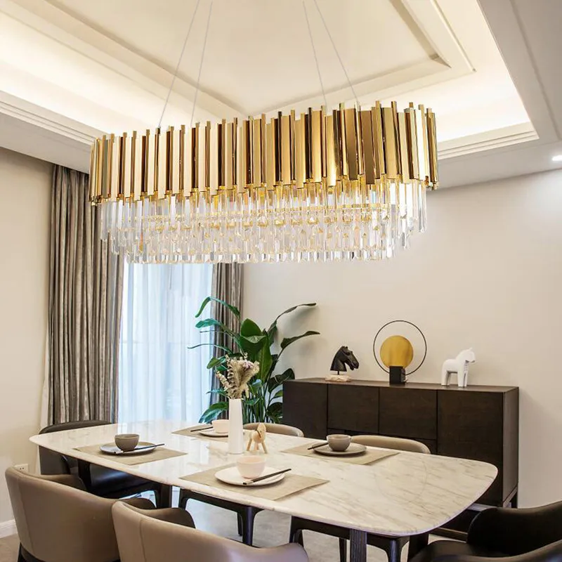 

Manggic Luxury Gold Glitter Crystal Chandelier Living Room Lamp Hotel Decoration Can Be Customized Size