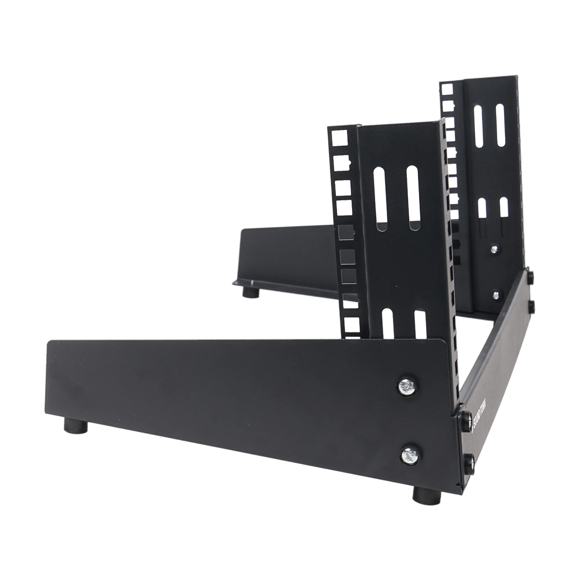 Sound Town 4U 2-Post Desktop Open-Frame Rack, for Audio/Video, Network Switches, Routers, Patch Panels (ST2PF-4LW)