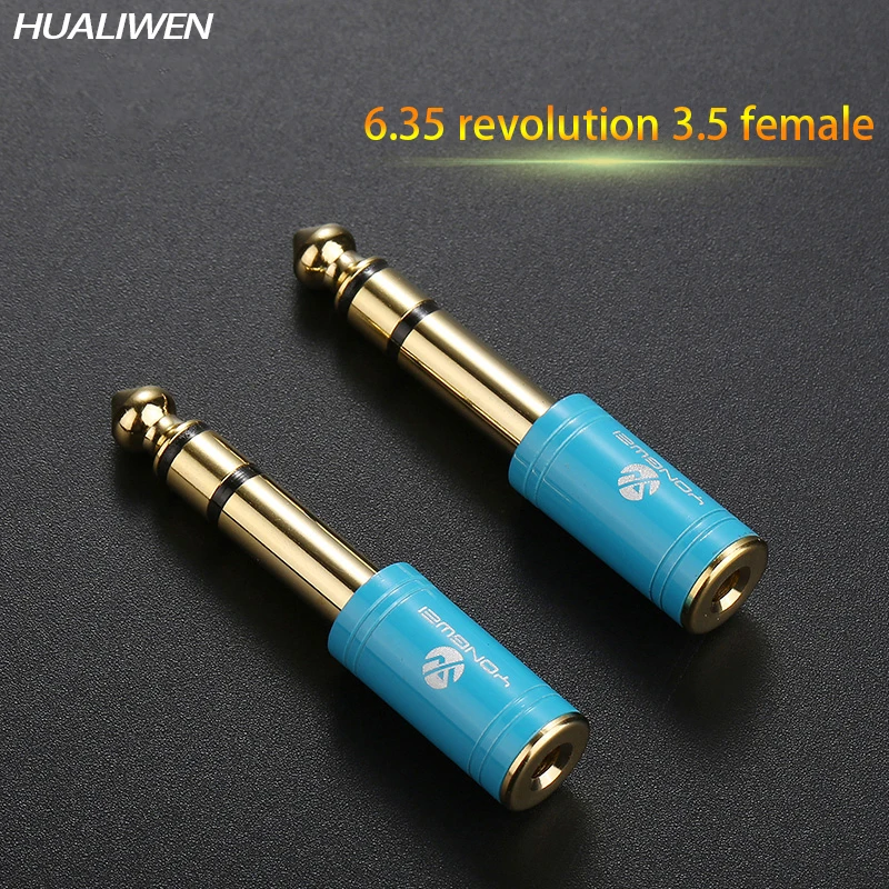 

2pcs Electronic Organ Electric Piano 6.5 To 3.5 Headphone Conversion Plug 6.35 Revolution To 3.5 Female Audio Cable