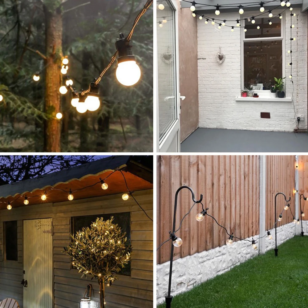 Imagem -06 - Outdoor Impermeável Led String Lights Festão de Natal Fairy Globe G50 Casamento Jardim Festa Pátio Rua Decoração 8m 24m