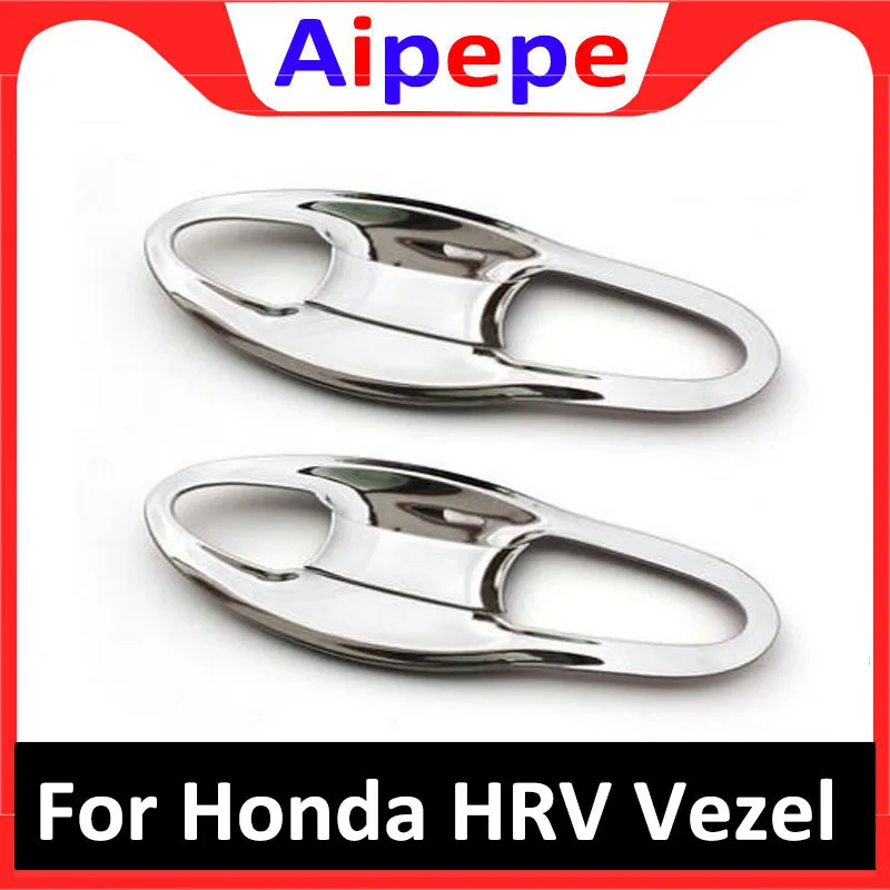 ABS CHROME DOOR HANDLE BOWL COVER CUP CAVITY TRIM INSERT OVERLAY BEZEL MOLDING GARNISH FOR HONDA VEZEL HR-V HRV 2014 to 2019