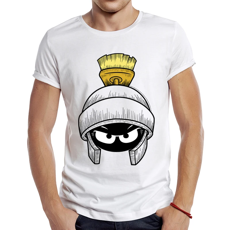 TEEHUB  Men's New Fashion Marvin The Martian Sketch Design Short Sleeve T-Shirt Cool Printed Tops Hipster Tee Shirts