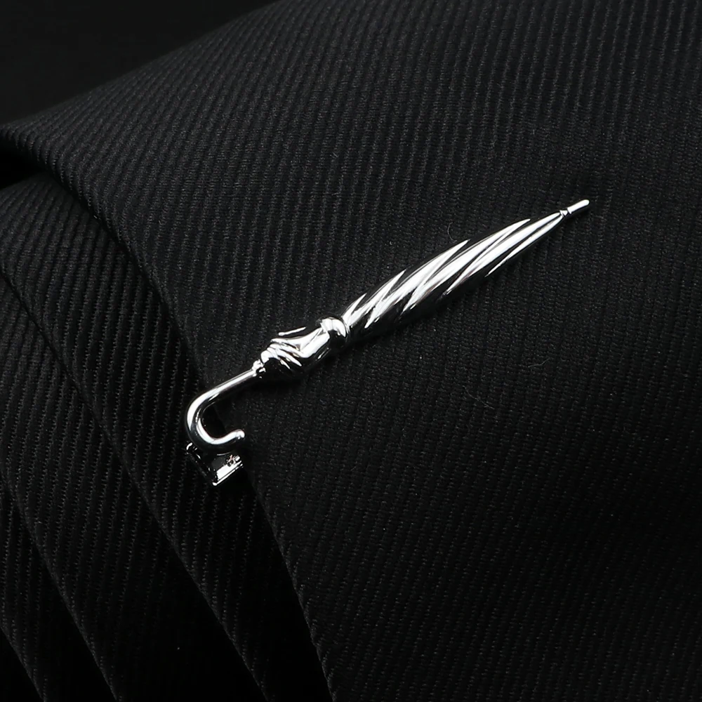 Men\'s Chrome Stainless Tie Clip Fork Spoon Shovel Knife Hammer Arrow Dolphin Shape Metal Tie Clip for Men Necktie Clips Pin Gift