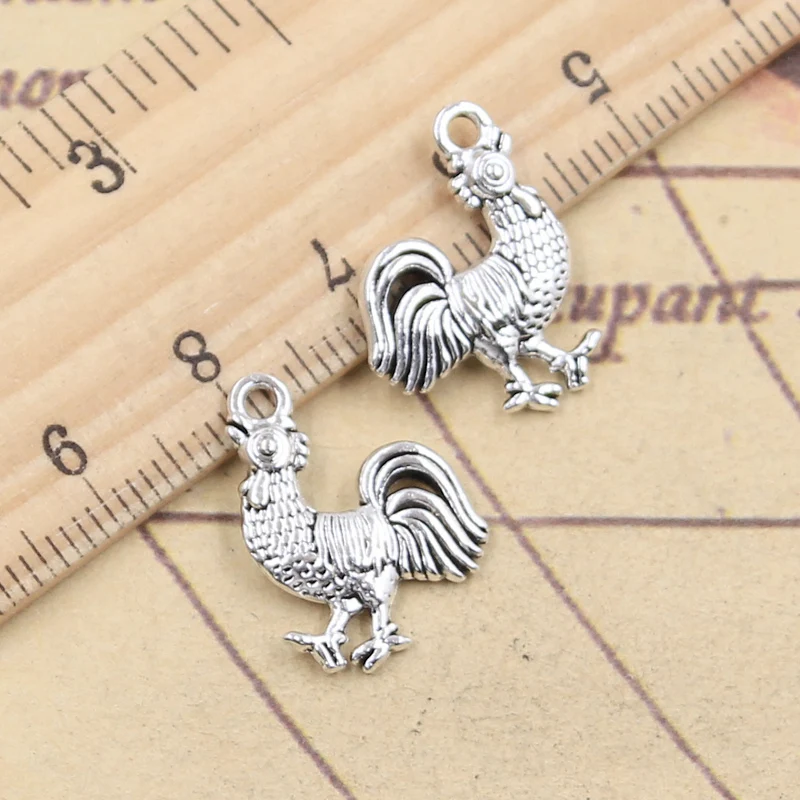 20szt Charms kogut kogut 20x14mm tybetański kolor srebrny zawieszki antyczna biżuteria dokonywanie DIY Handmade Craft