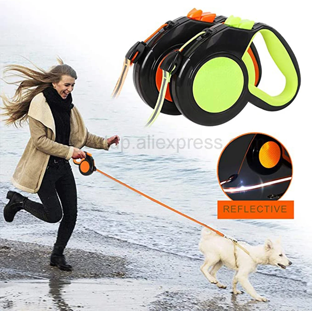 3M 5M 8M Retractable Dog Leash Reflective Pets Automatic Extending Lead Pet Walking Cat Traction Rope for Dogs 360° Tangle-Free