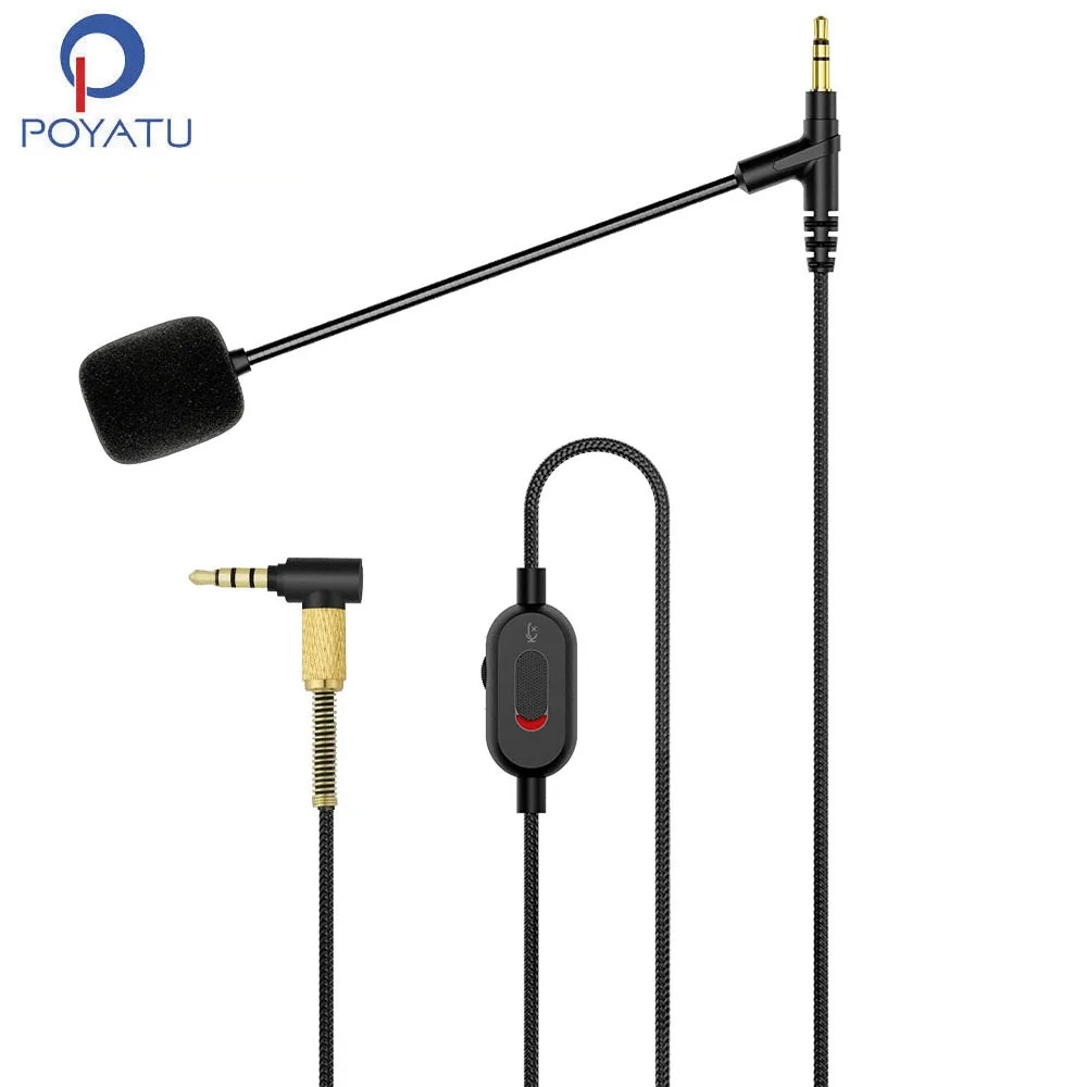 POYATU 3.5mm Male Boom Cable For SONY WH-H910N WH-H900N WH-H810 WH-H800 Audio ClearSpeak Universal Cords With Boom Microphone