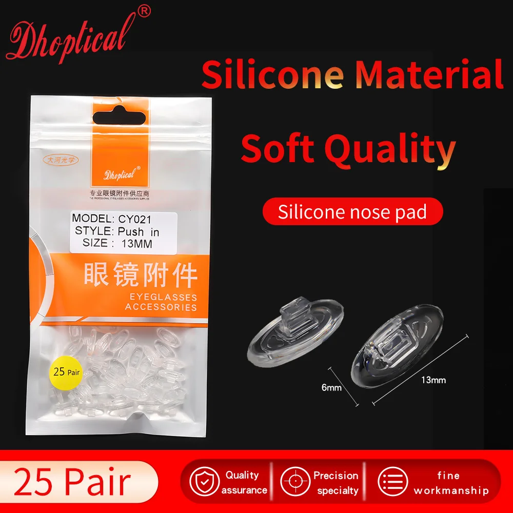 

25 pair silicone nose pad push in and screw in eyeglasses accessories CY020 by dhoptical