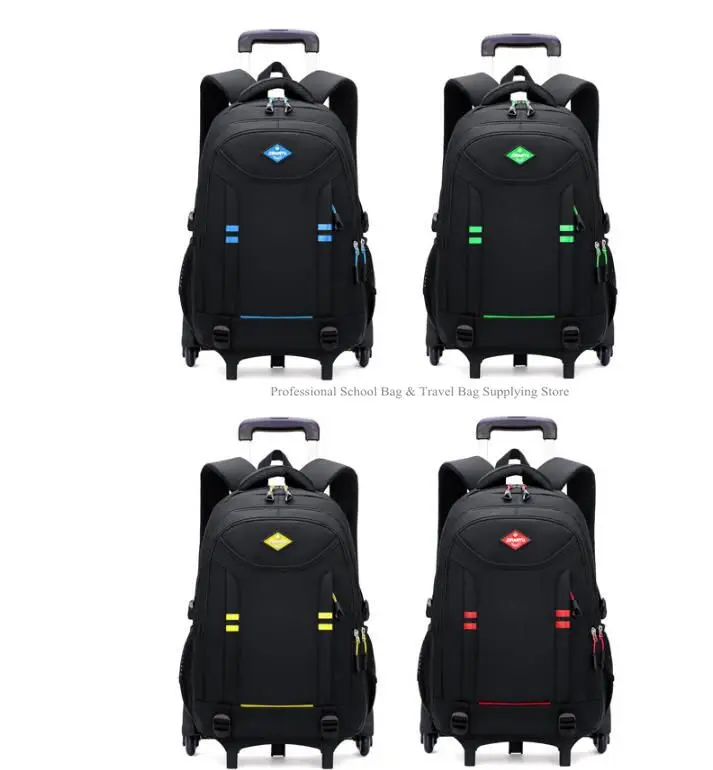 ZIRANYU school trolley bag for boys school trolley backpack bag wheels wheeled backpack for school rolling backpack trolley bag