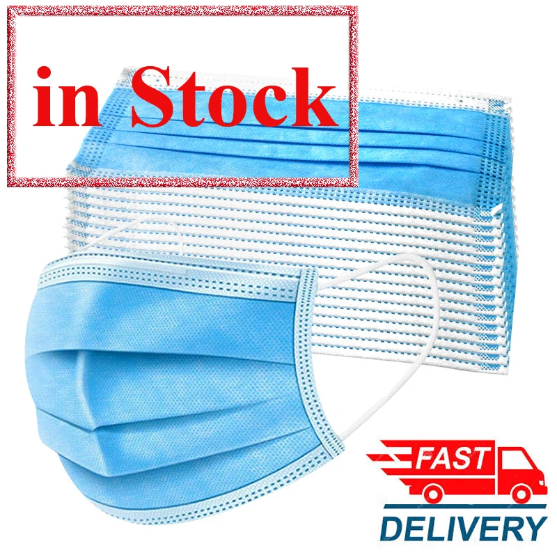 100PCS Dust Masks masque Filter Safety Dust FaceMask Disposable Protect 3 Ply Non-woven Meltblown Masks mascarillas con filtro