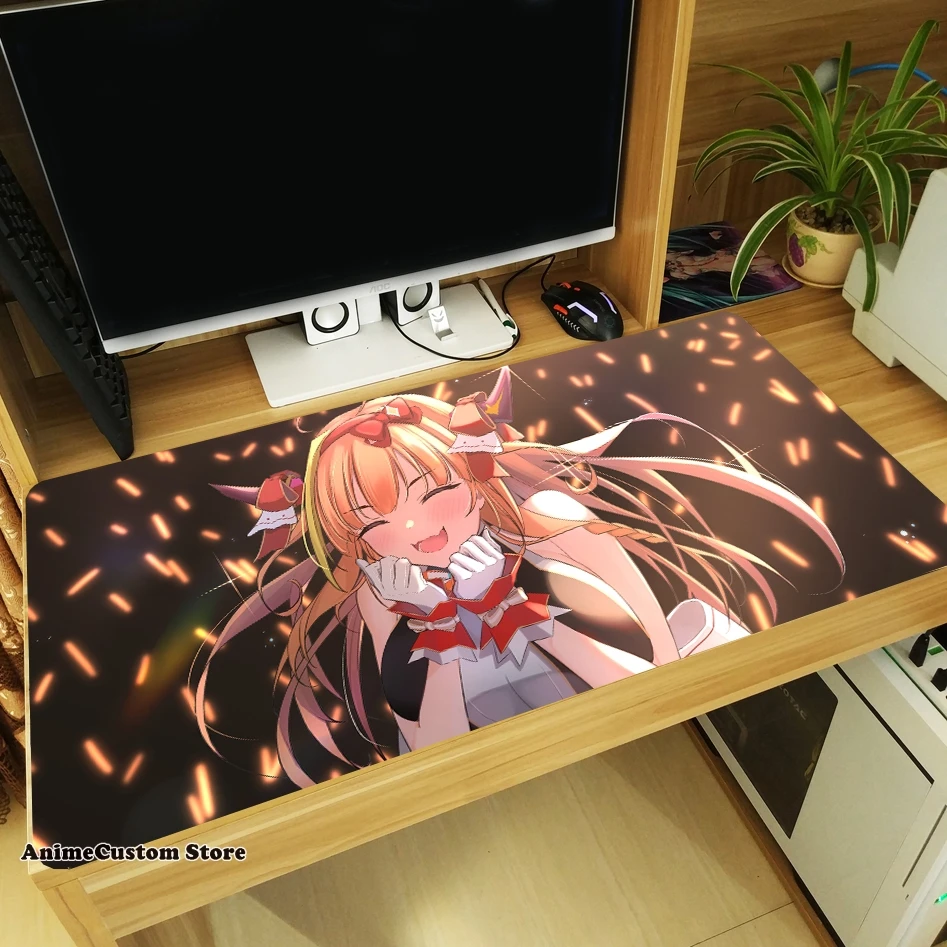 Anime Hololive YouTuber Kiryu Coco Large Thicken Mouse Pad Laptop Mice Mat Tabletop Keyboard Mat Anti-Slip Playmat Cosplay Gifts