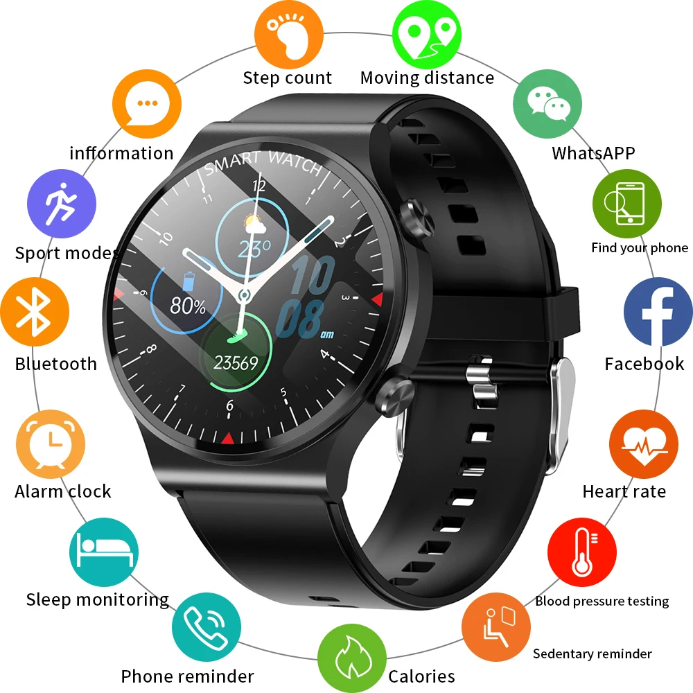 

Smart Watch for Men IP67 Waterproof Sports Smartwatch Android Reloj Inteligente 2021 Smart Watch For Android Huawei IOS Iphone