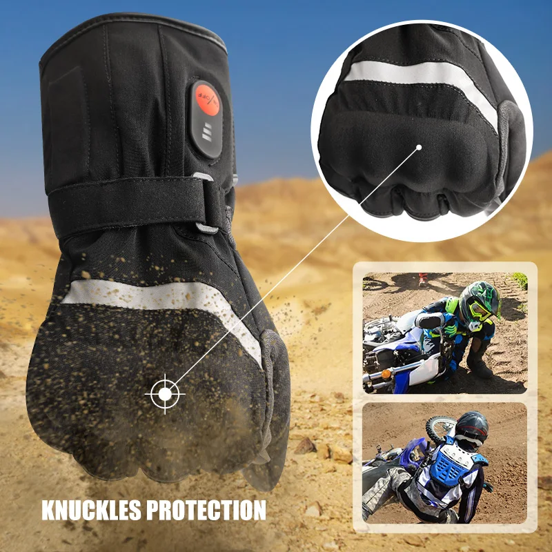 Winter Electric Motorcycle Heated Gloves Ski Mittens Womens Cycling Waterproof For Sports Warm Men Touch Screen Battery Gloves
