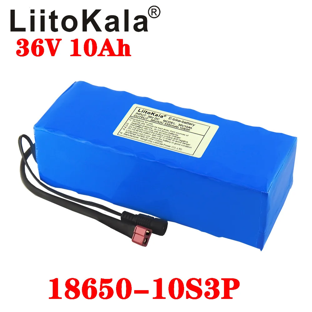 LiitoKala 36V Lithium battery 36V 10AH Electric Bike battery 36V 10ah 1000W Scooter Battery with 20A BMS 42V 2A charger