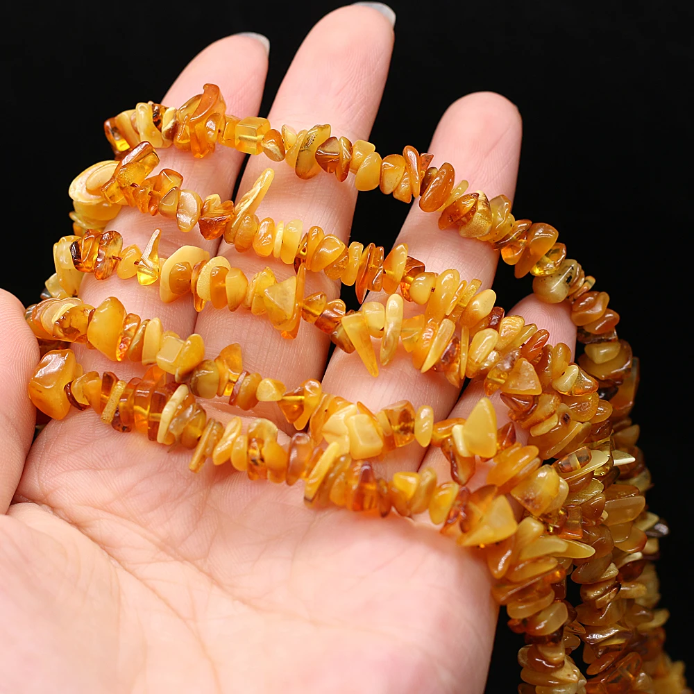 Natural Gem Stone Bead Freeform Russia Amber Beads Gravel Chips Crystal Beads for Jewelry Making DIY Bracelet Necklace Gift 15\'\'