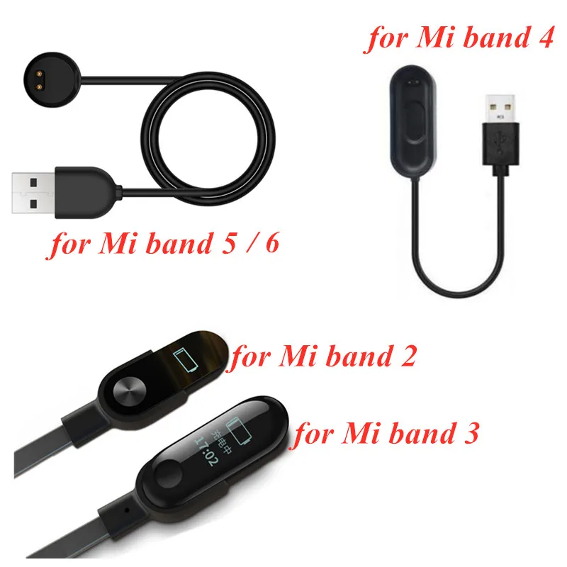 Charger usb Adapter For Xiaomi Mi Band 6 5 4 Miband 3 2 Smart Wristband Bracelet Xiomi Mi band 5 Charging Cable USB Clip Charger