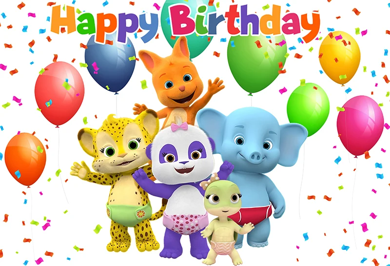 الرسوم المتحركة كلمة حفلة صور خلفية تخصيص فوتوزون الفينيل فوتوكورد بالونات استحمام الطفل طفل حفلة عيد ميلاد ديكور استوديو الصور