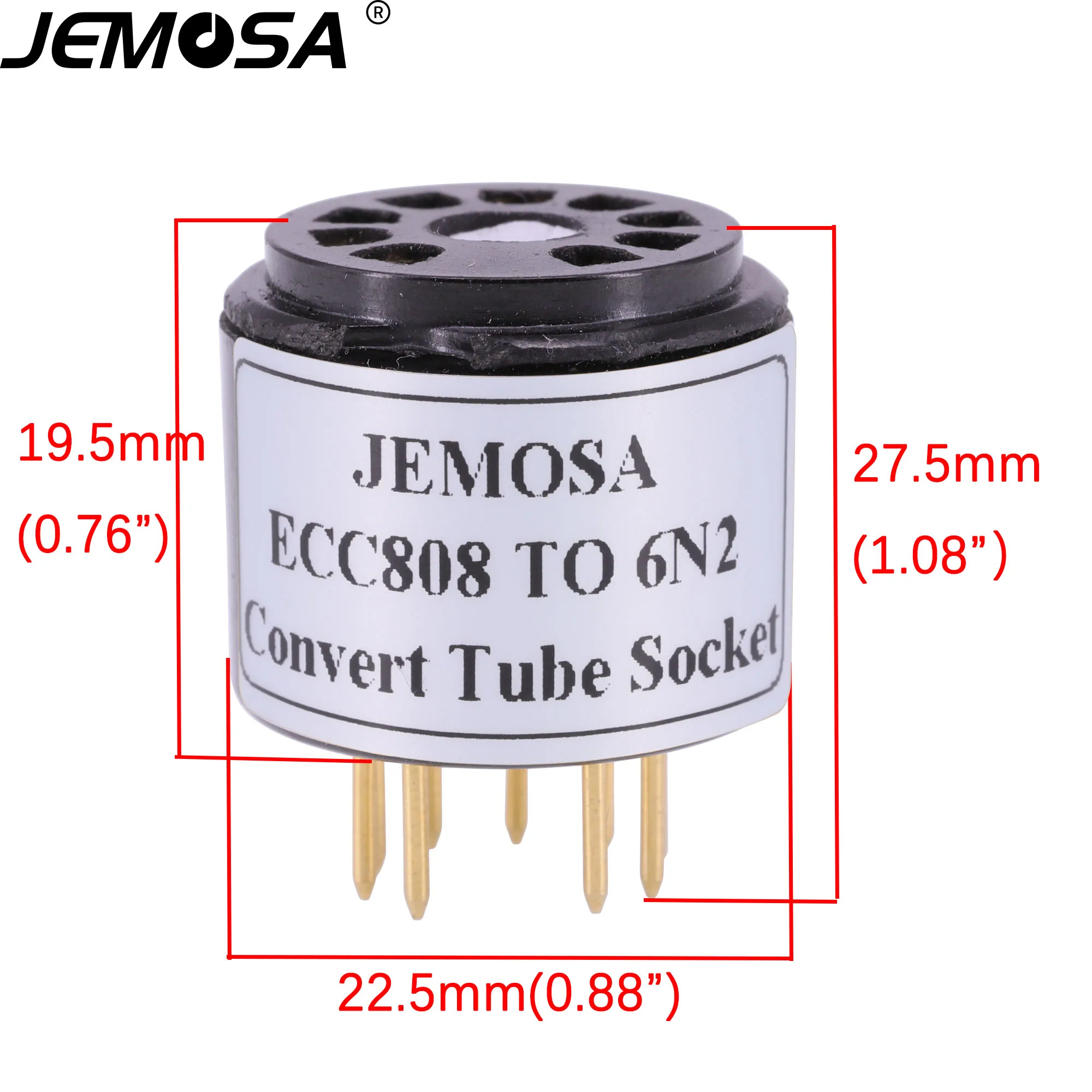 1pc ecc808 para 6n2 6n6 e88cc ecc88 6922 6dj8 tubo (inferior) diy amplificador de áudio tubo vácuo converter adaptador soquete frete grátis