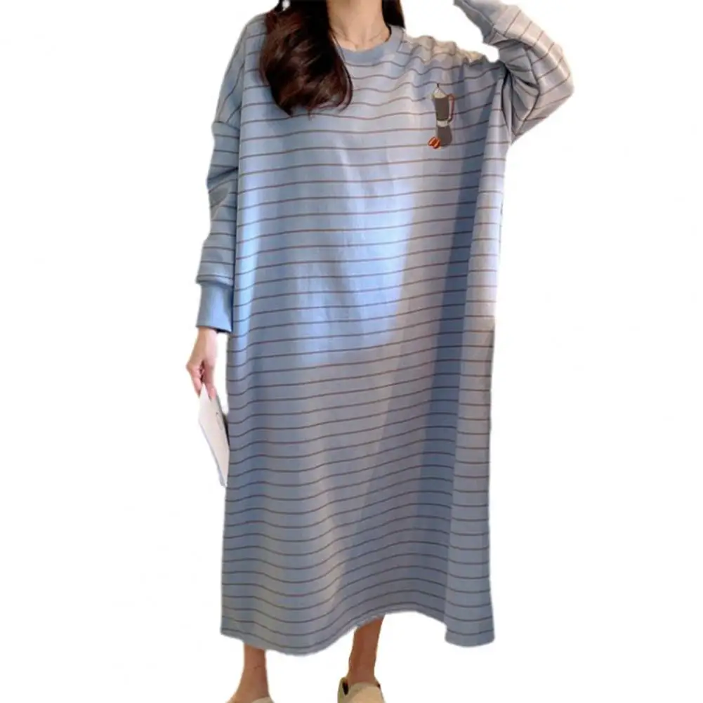 Pijama holgado de dibujos animados para mujer, vestido grueso y cálido de gran tamaño, ropa de dormir para Otoño e Invierno