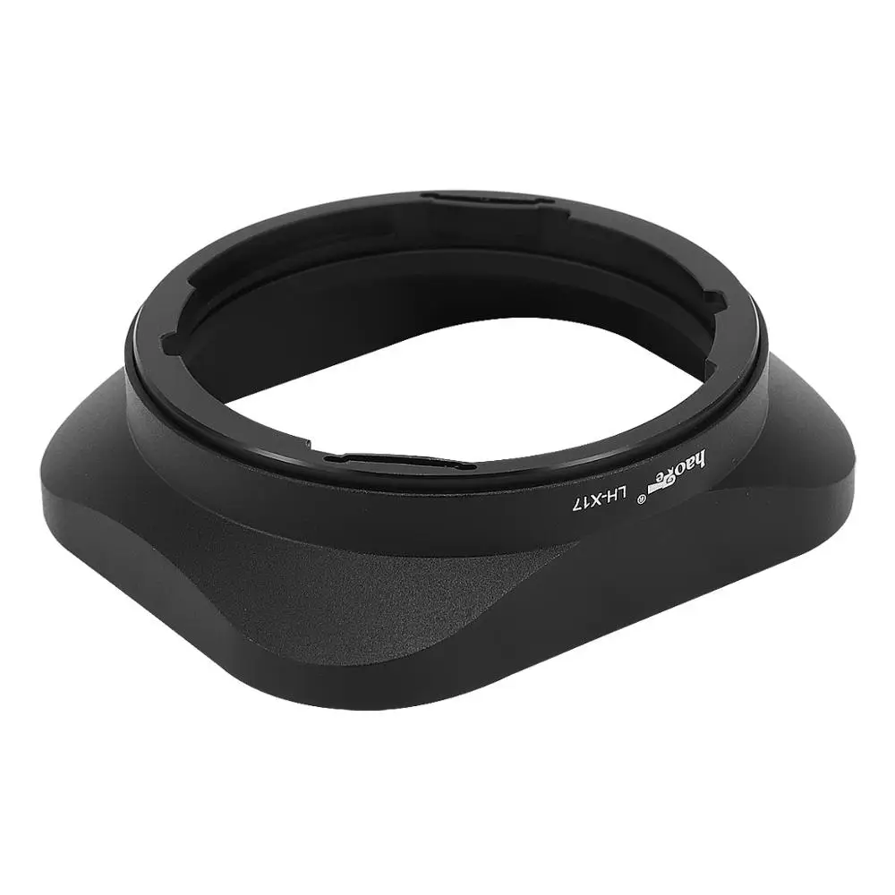 Haoge LH-X17 Square Metal Lens Hood for Fuji XF 16mm F2.8 R WR Lens on X-Pro2 X-Pro1 X-T2 X-T1 X-T20 X-T10 X-E2S X-A5 X-A20 X-E3