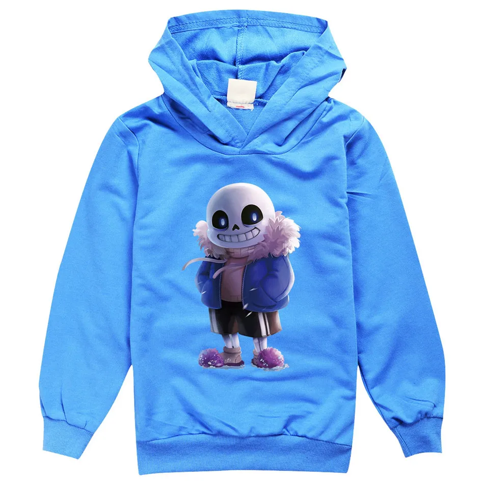 2-13Y Children Clothes Skeleton Brother Long Sleeve Hooded Thin Tshirt Game Undertale Sans Kids Cartoon T-Shirts For Boys Girls