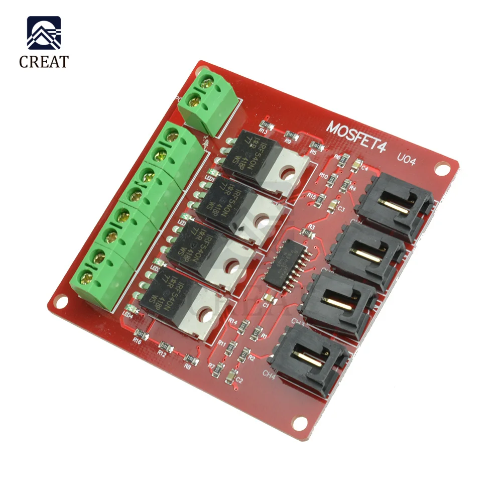 Four Channel 4 Channel Way Route MOSFET Button IRF540 V4.0 MOSFET Switch Module for DC Motor Drive Dimmer Relay Board