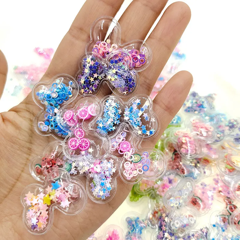 20 Stks/partij Vlinder Transparante Bling Bling Vloeiende Patches Applicaties Voor Diy Kinderen Clip Accessoires