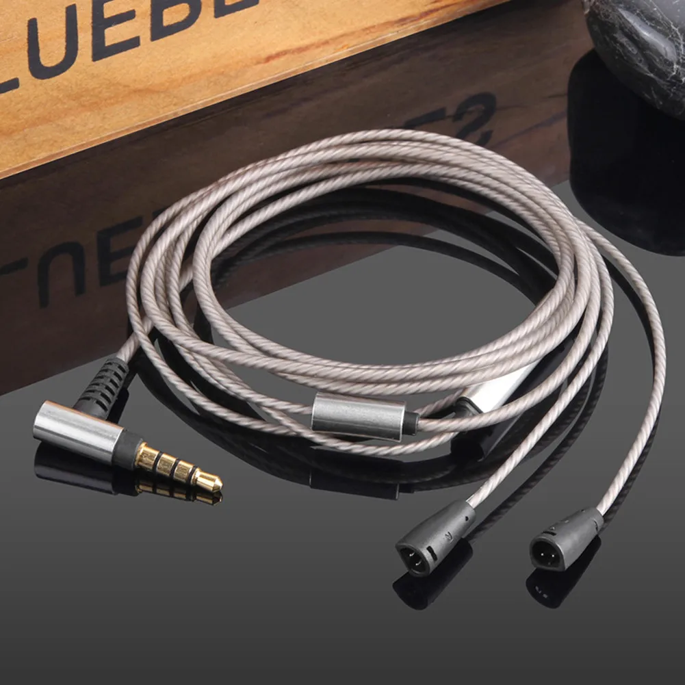 Audio Cable With Mic For Sennheise IE80 IE8 IE80s IE8i Headset Accessories 24K Au-plated Stereo Audio Jack 3.5mm Plug 1.2m Cable