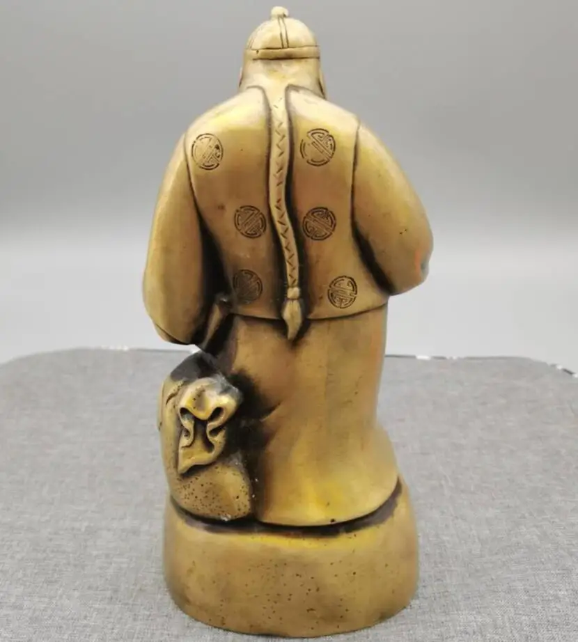 Chinese brass money boss handicraft decoration statue