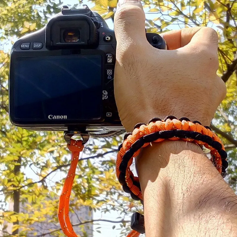 سوار بقاء Paracord مع كاميرا متعددة الوظائف للرجال والنساء ، حبل طوارئ للتخييم والإنقاذ ، مجوهرات قابلة للتعديل