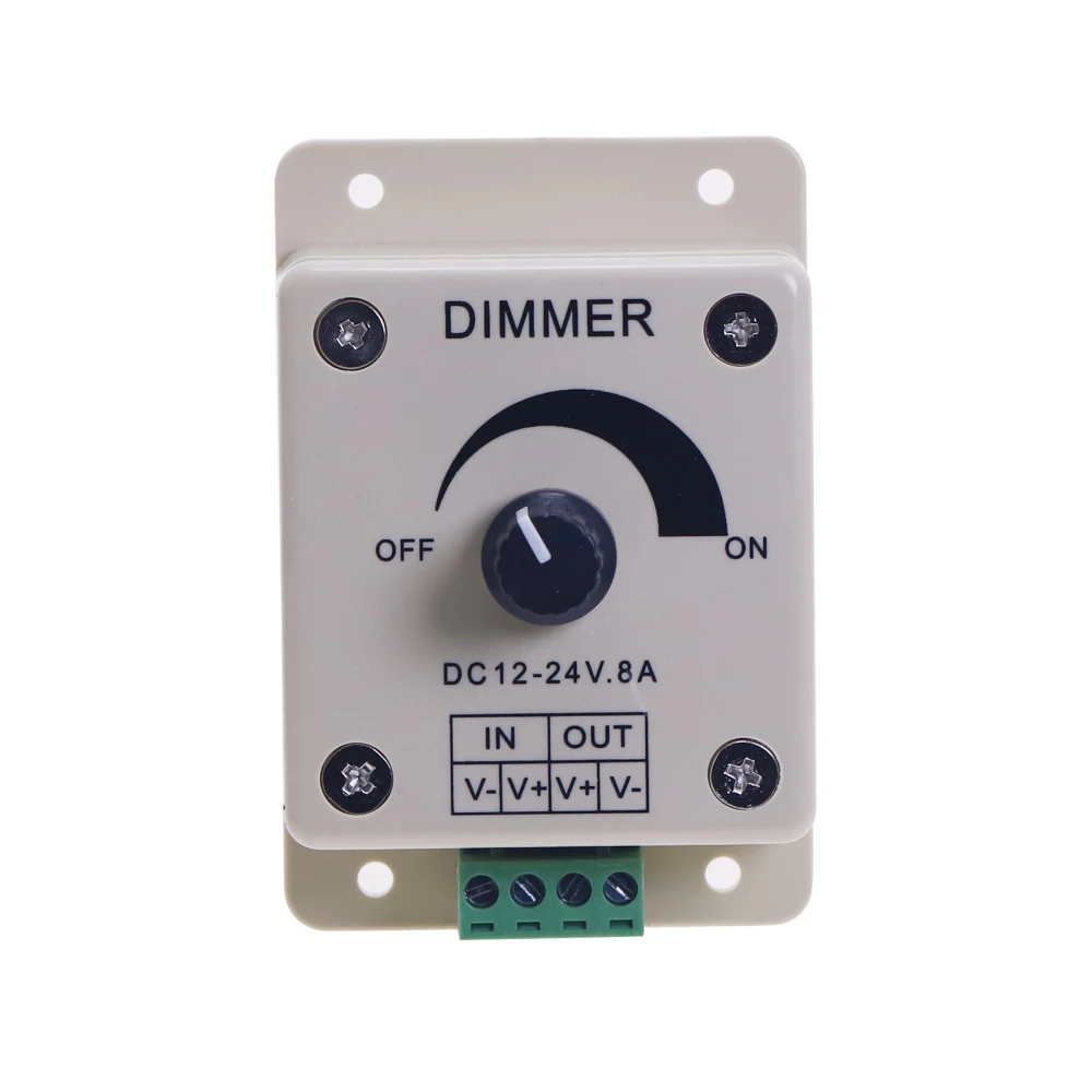 12V 24V LED Dimmer Switch 8A Voltage Regulator Adjustable Controller for LED Strip Light Lamp
