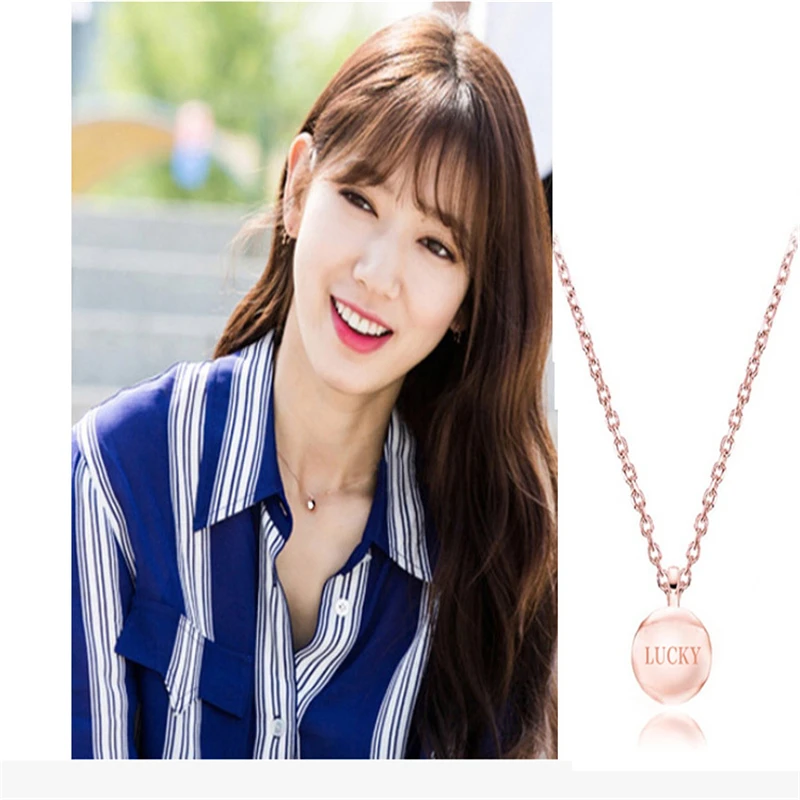 fashion new lucky bean necklace sweet letter short clavicle chain Korean style elegant high quality Necklace