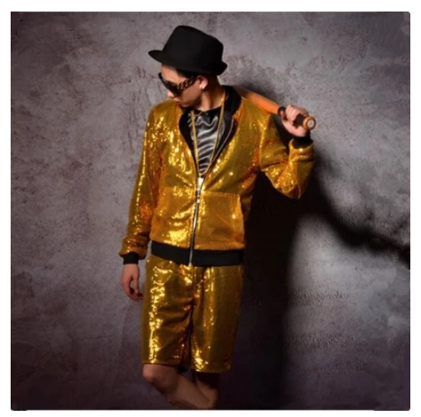 

yellow rose red sequins jacket pants sets (jacket+pants) male suit nightclub bar DJ DS costumes singer dancer show stage wears