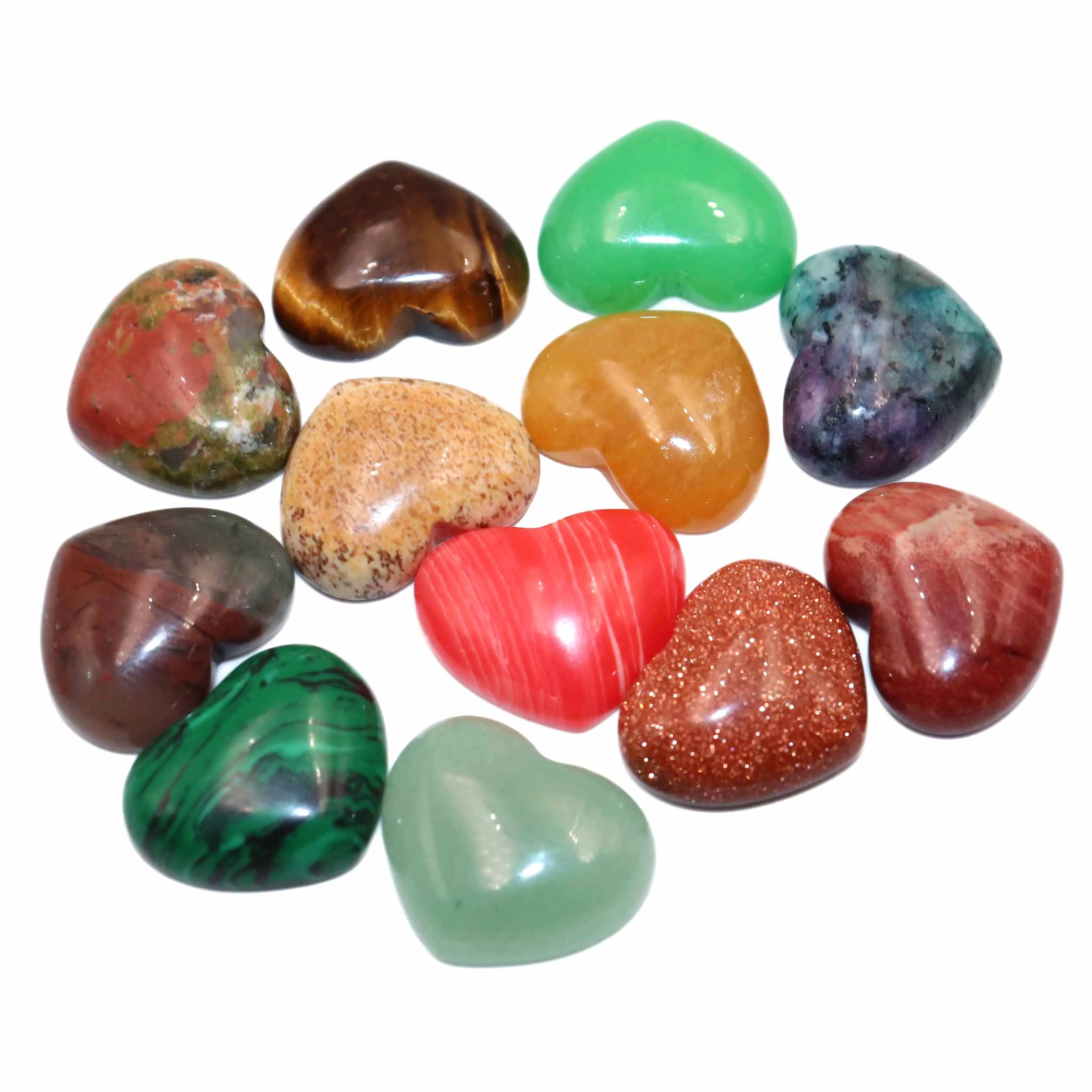 10PCS 15X18MM Natural Heart Shape Agates Quartz Jades Turquoises Cabochons Stone Beads Gemstones Diy Necklace Accessories