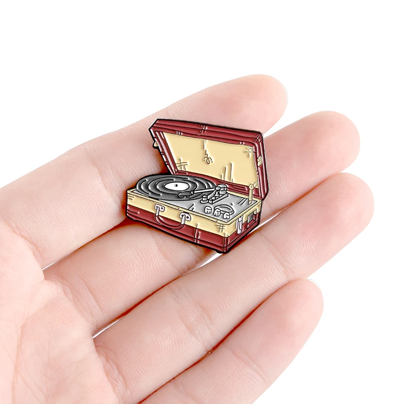 Music CD Case  Enamel Brooches Ancient Pins Denim Clothes Bag Popular Jewelry Gift For Friends Who Likes Music