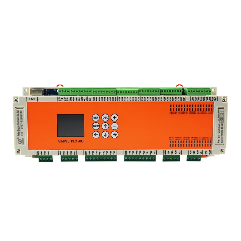 Huaqingjun 32DI 32DO Transistor Output PLC 4 Pulse Outputs RS485 Modbus RTU PLC for Stepper Motors