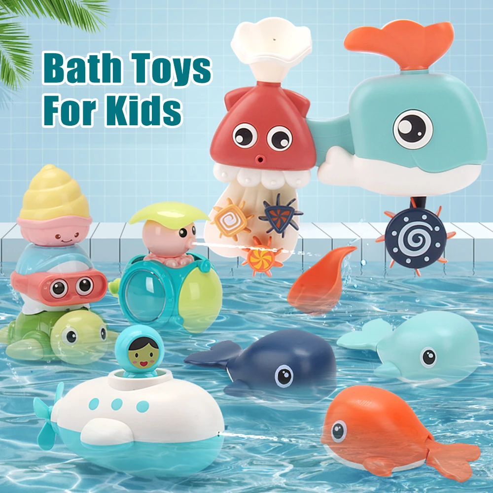 

Hot new summer children's play water beach swimming toys bathroom bath toy parent-child interactive whale shower water toy kit