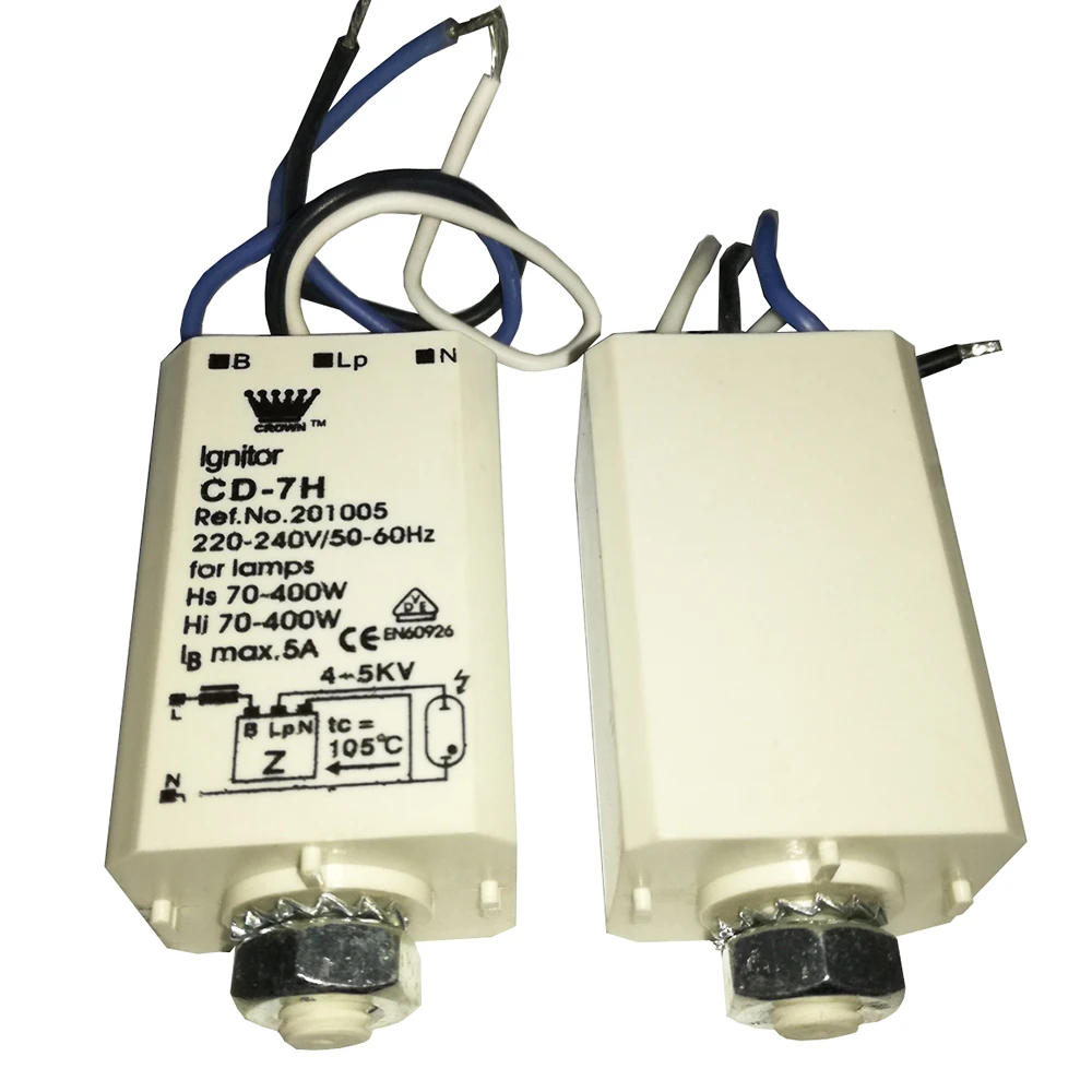 

CD-7H Electronic Ignitor Starters for HID HPS Lamps Metal Halide Light 70-400W 220-240v 50-60Hz