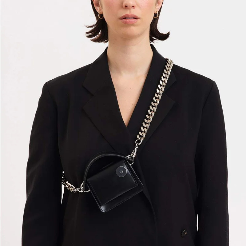 Bolso con solapa de PU para mujer, MINI bolsa de diseñador con cadenas gruesas, a la moda, con cierre sólido, suave, 2020