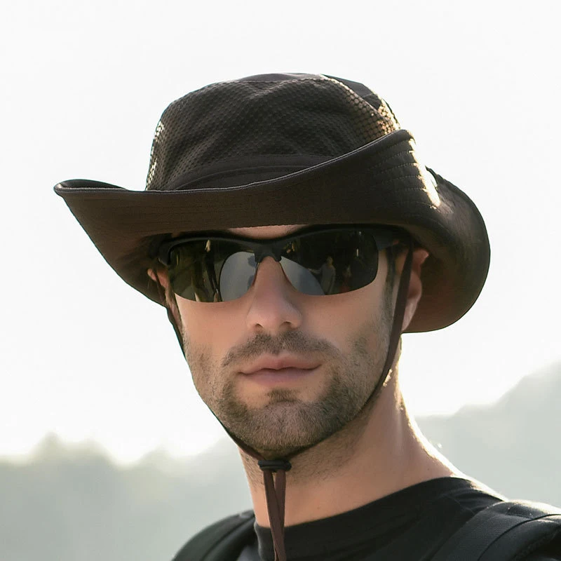 K31 Men's Hat Panama Bucket Hat Outdoor Sun Protection Hats For Men Fashion Summer Hat Sun visor Fisherman's Hat Anti-UV Sun Hat - Image 4