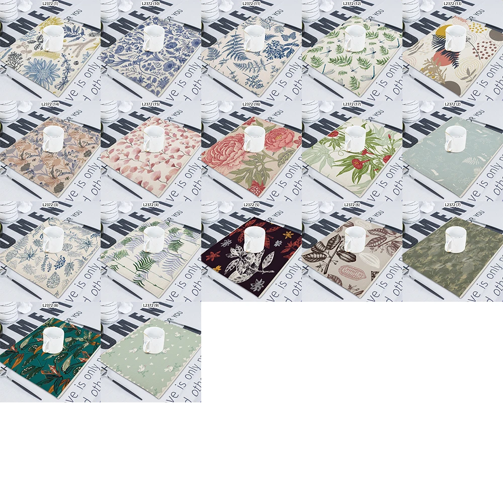 1 Piece Plant Flower Pattern Vegetation Printed Napkin Cloth Home Decoration Table Mat Cloth Tea Towel Coaster 42*32 Servilletas