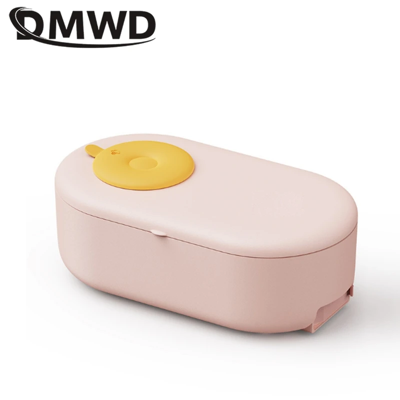 DMWD Electric Heating Lunch Box Portable Rice Cooker Thermal Food Heater Steamer Cooking Container Office Warmer Non-stick 220V