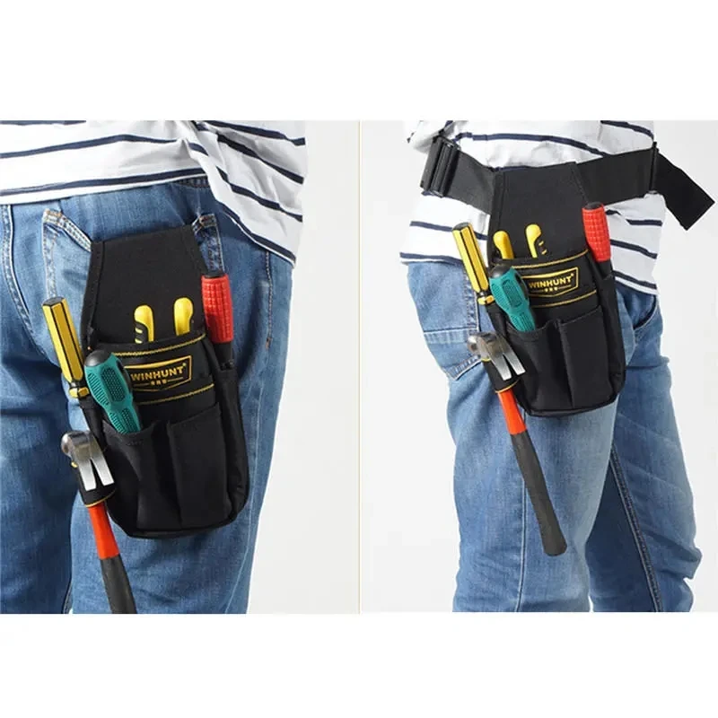 Electrician Tool Pouch Waist Bag Multi-function Screwdriver Hammer Wrench Drill Storage Tool Bag With Adjustable Belt