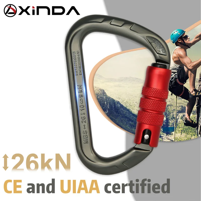 Xinda outdoor d-shape wspinaczka skałkowa karabinek aluminium alpinizm śruba Auto klamra bezpieczeństwa wspinaczka karabinek