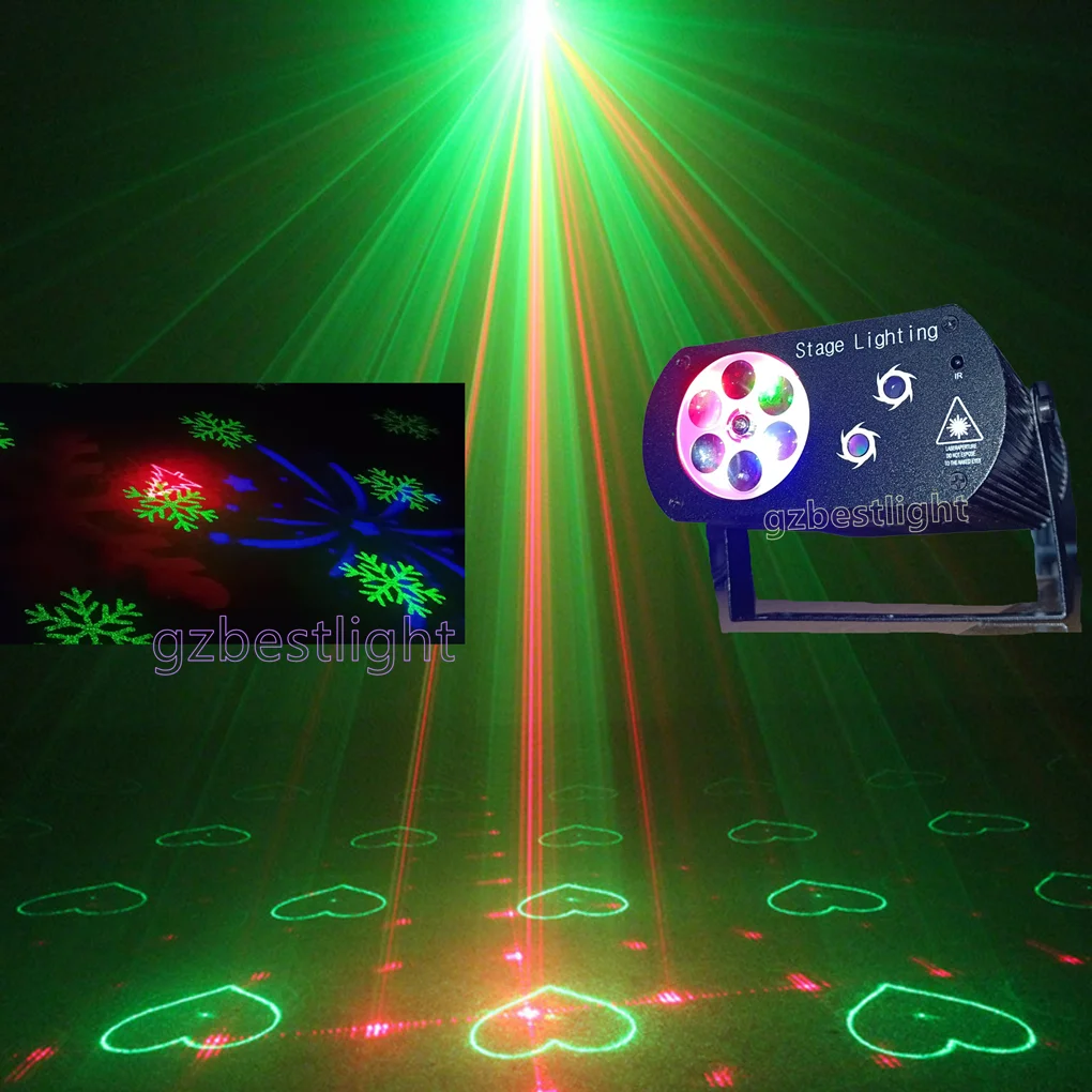 Best Portable 6 LED RGBW Bee Eye Lens with Mini Lasers Projector Ideal for Xmas Stage Birthday Party Lighting Show