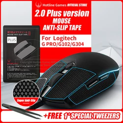 Hotline Games 2.0Plus Mouse Anti-Slip Grip Tape for Logitech G PRO G102 G305,Grip Upgrade,Moisture Wicking,Pre Cut,Easy to Apply