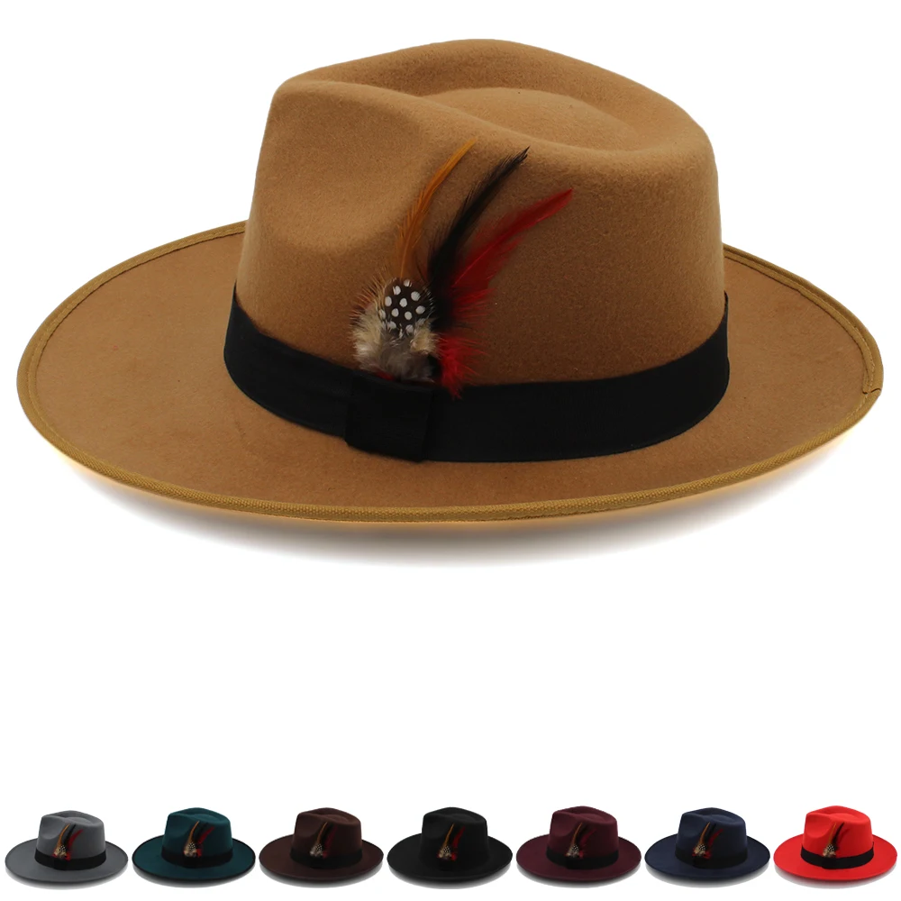 

Men Women Panama Hat Heart Top Wide Brim Sunhat Feather Band Fedora Cap Trilby Jazz Travel Party Street Style Size US 7 1/4 UK L