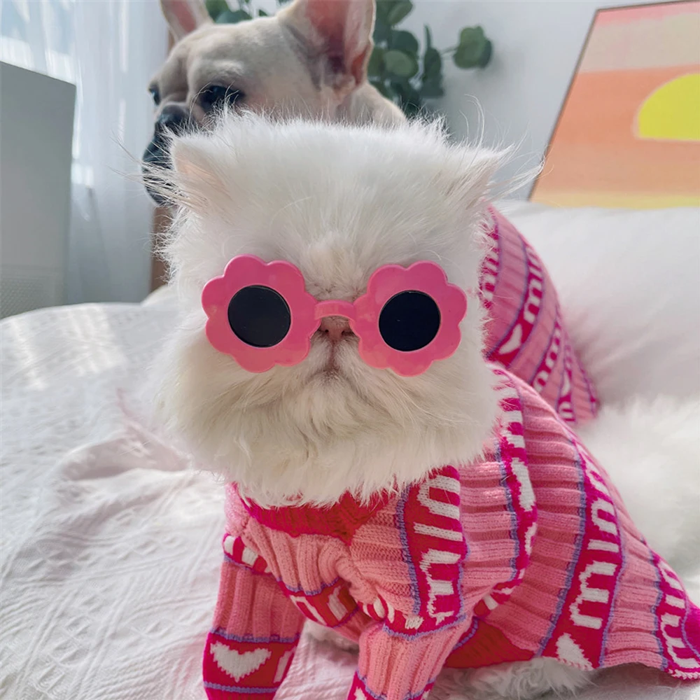 Knitted Pink Dog Clothes Designer Luxury Dog Costume for French Bulldog Autumn Winter Cat Costume Puppy Hoodies 2021 Dropshiping