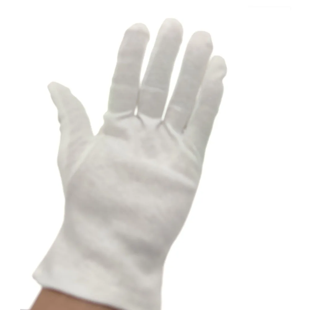 24pcs  High flexibility  White pure cotton yarn breathable non-slip wear-resistant work labor protective gloves