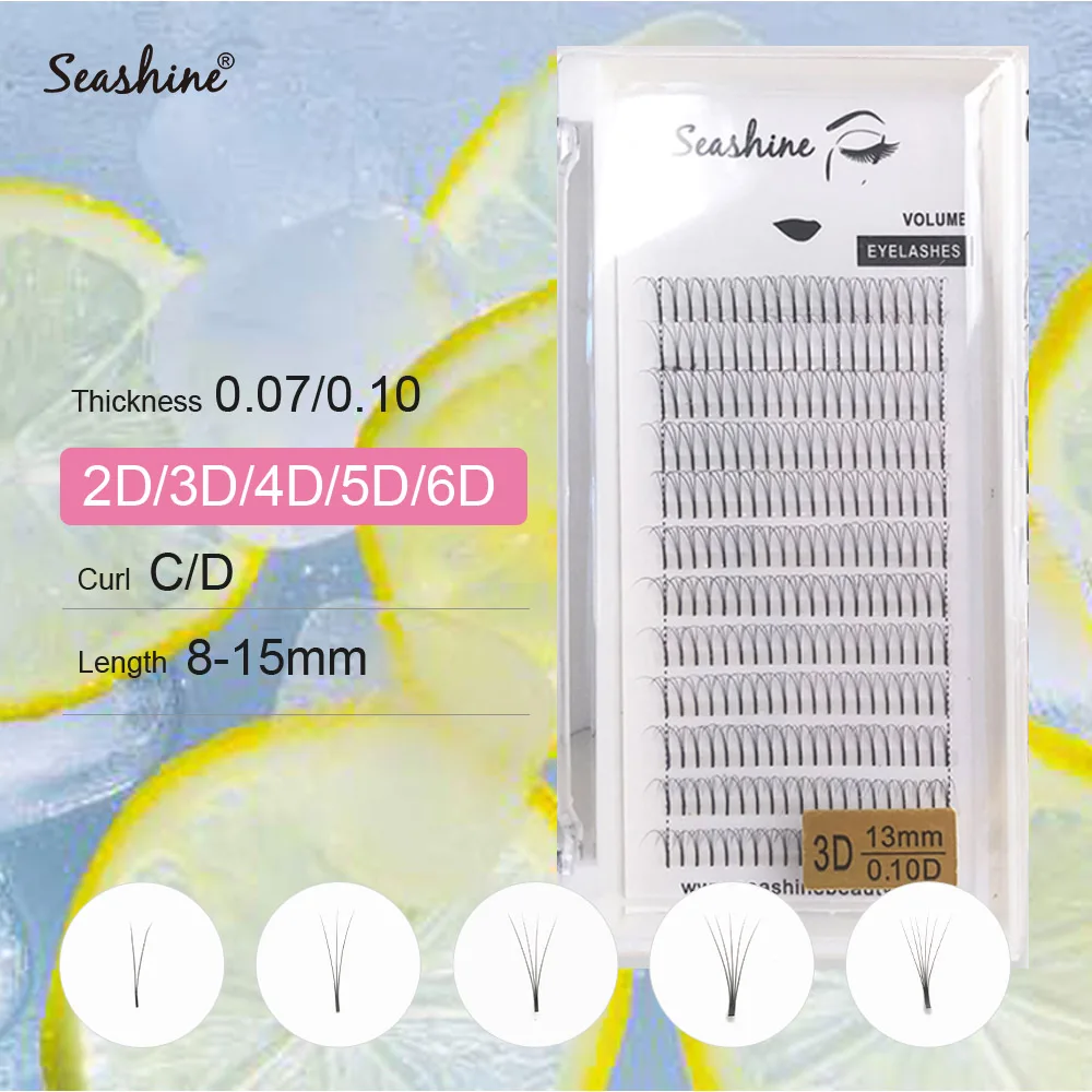 

Seashine Long Stem Premade Russian Volume Fans Lashes Extension Makeup Faux Mink Pre Made volume fans Eyelash Extensions